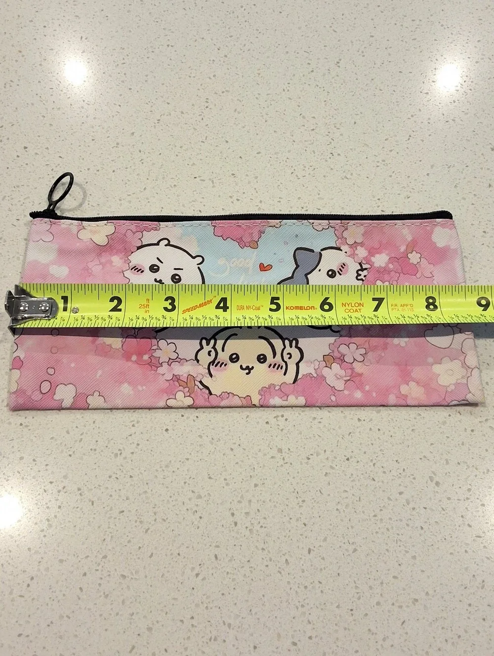 Chiikawa Hachiware Usagi Pink Floral Cosmetic Bag Pencil Pouch Double Sided, NEW